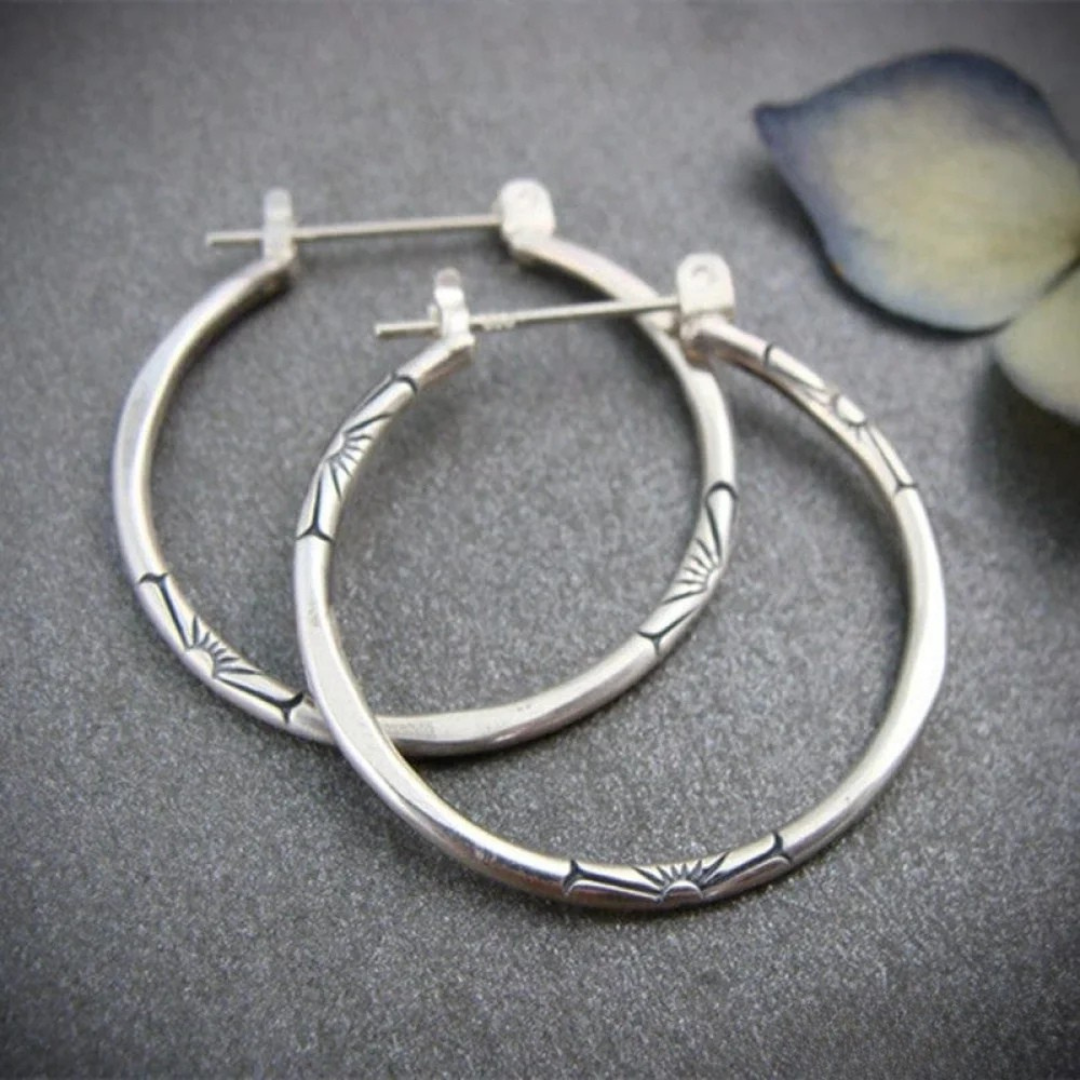 Pendientes de aro plateados-3