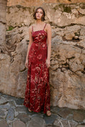 Vestido Corintia Peonía Carmín