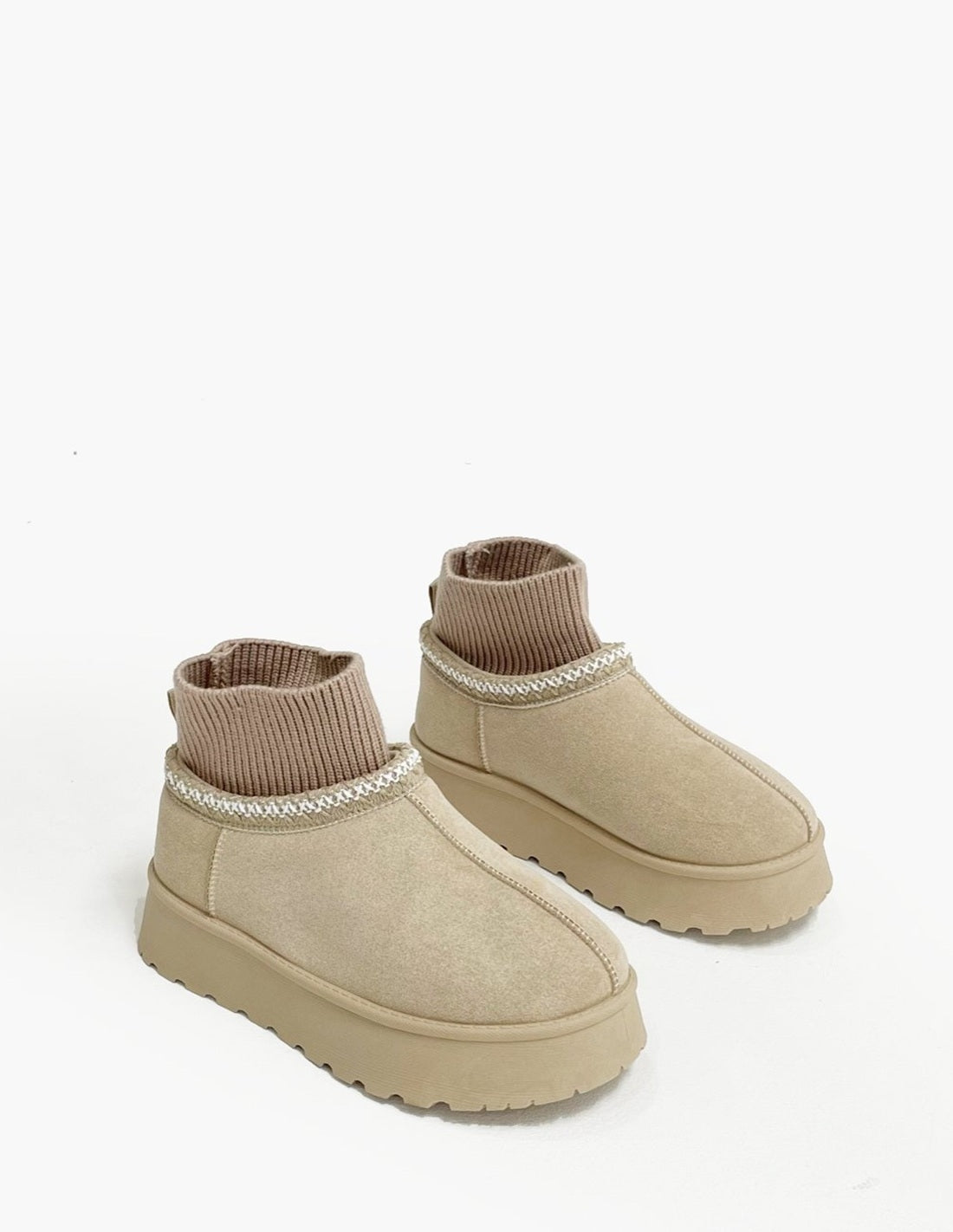Bota australiana beige - Calcetín y plataforma-2