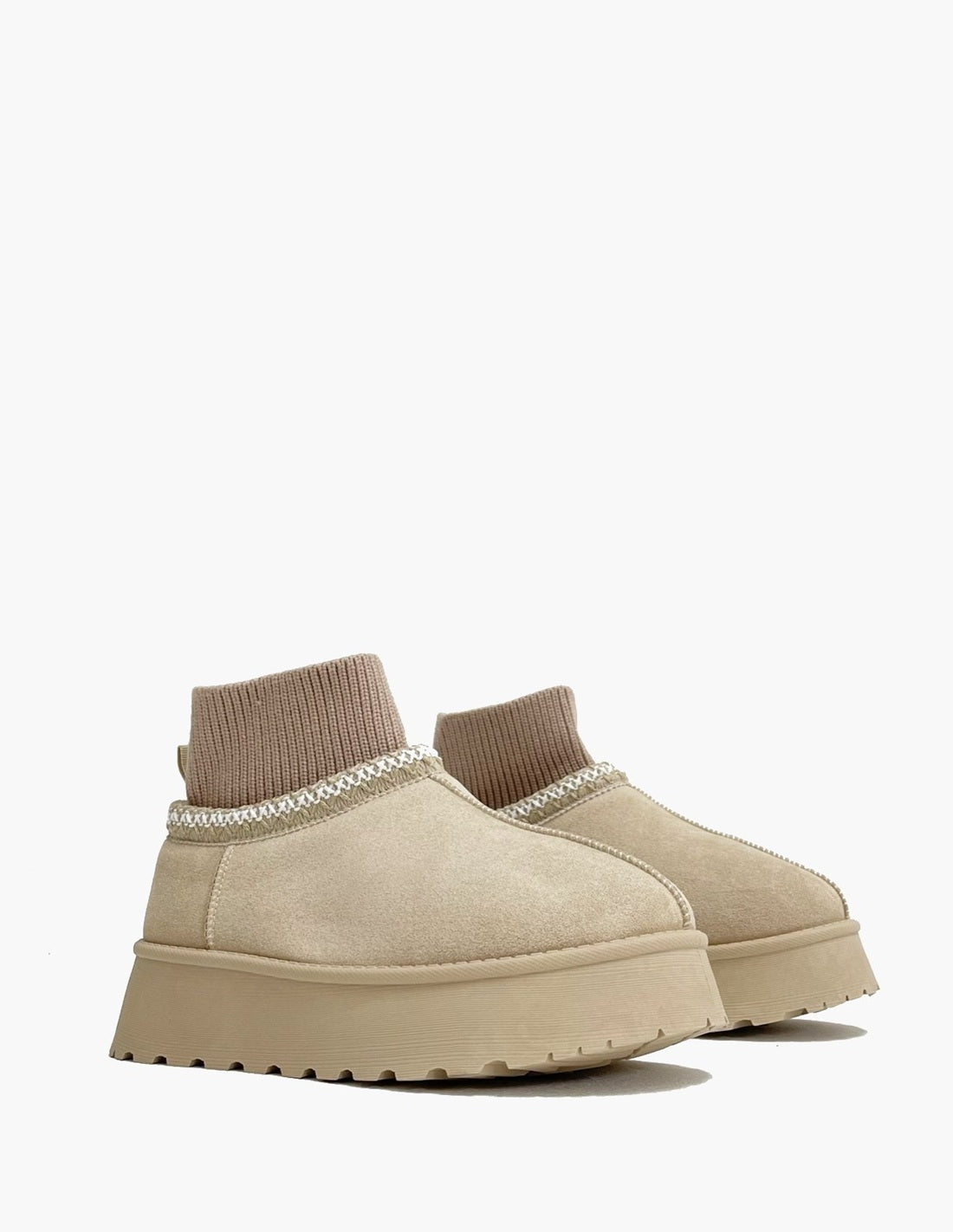 Bota australiana beige - Calcetín y plataforma-3