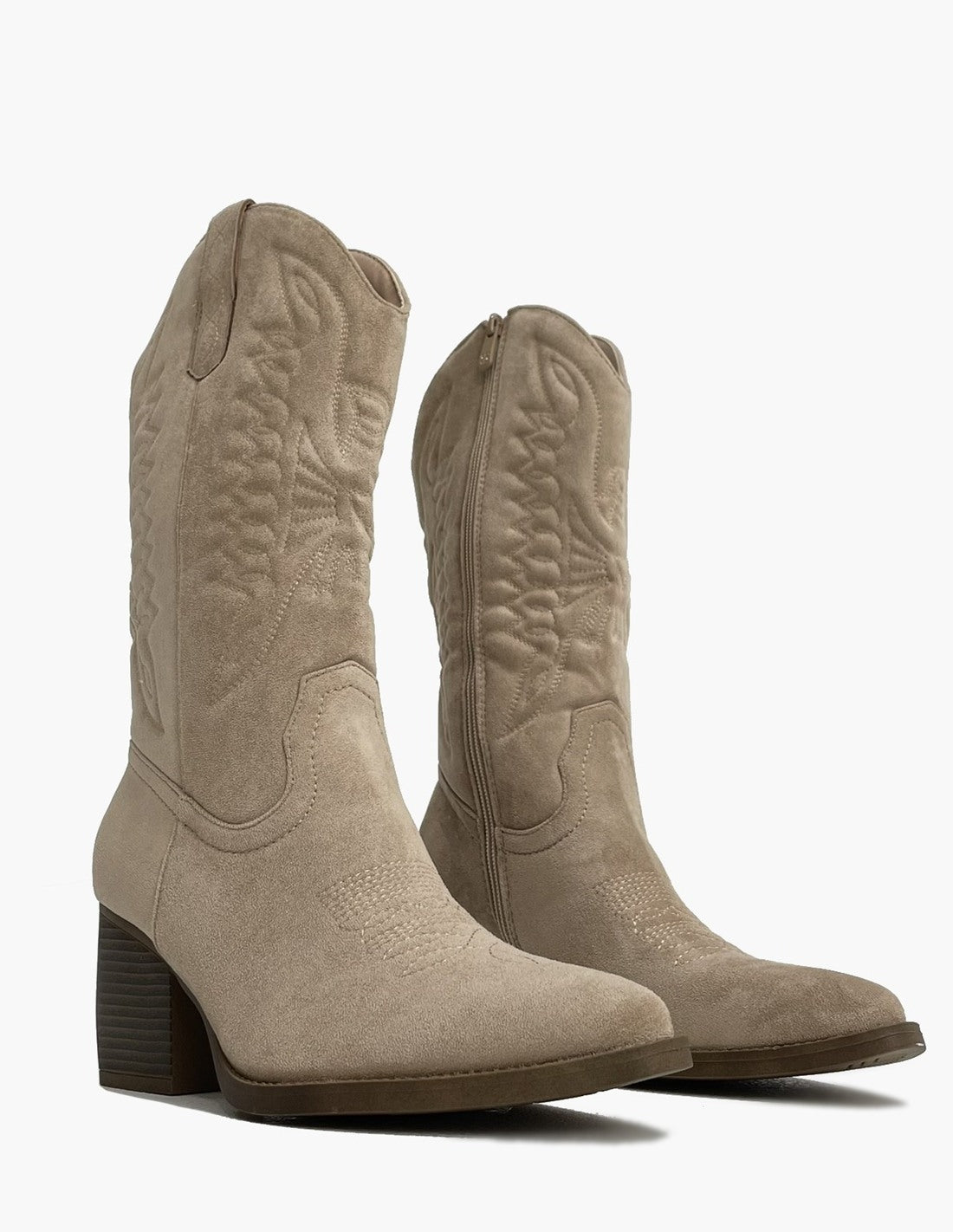 Botas caqui para mujer - estilo vaquero-3