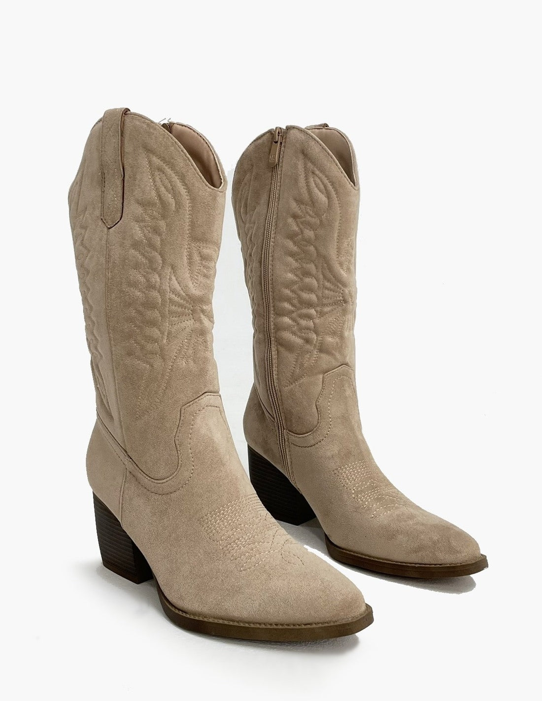 Botas caqui para mujer - estilo vaquero-4
