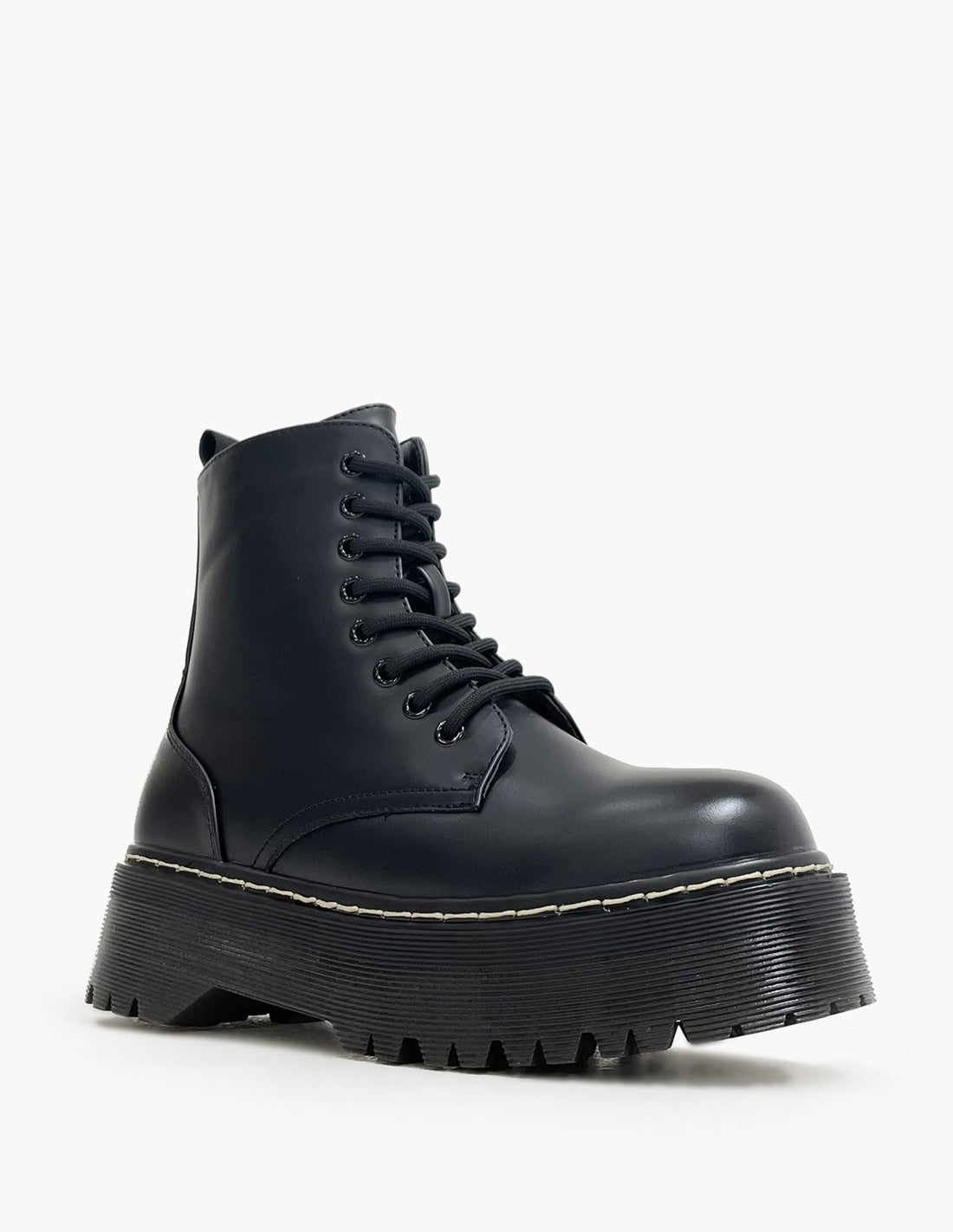 Botas militares negras con plataforma-2