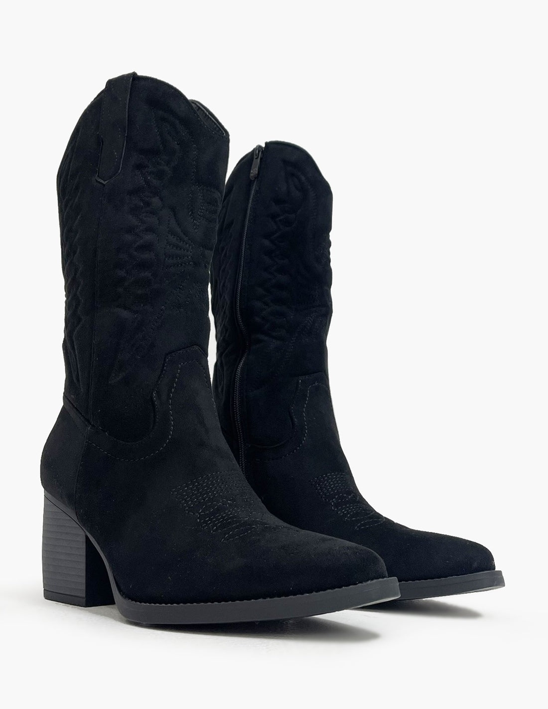 Botas negras de mujer - Estilo vaquero-3