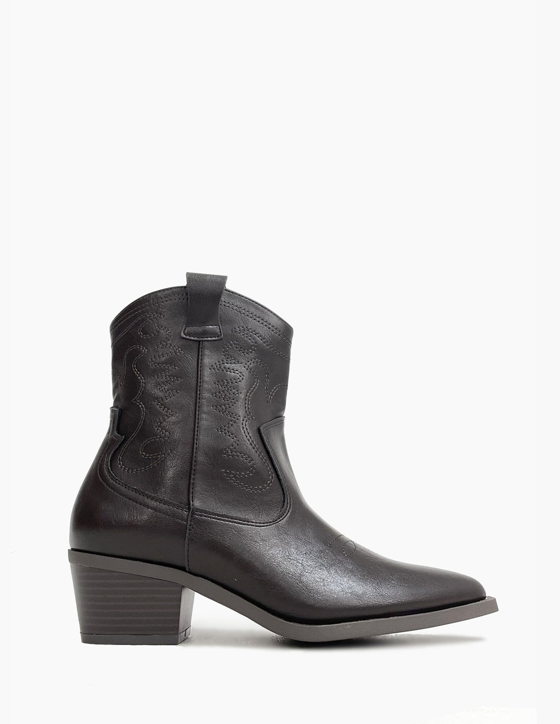 Botines cowboy de caña baja - marrones de polipiel