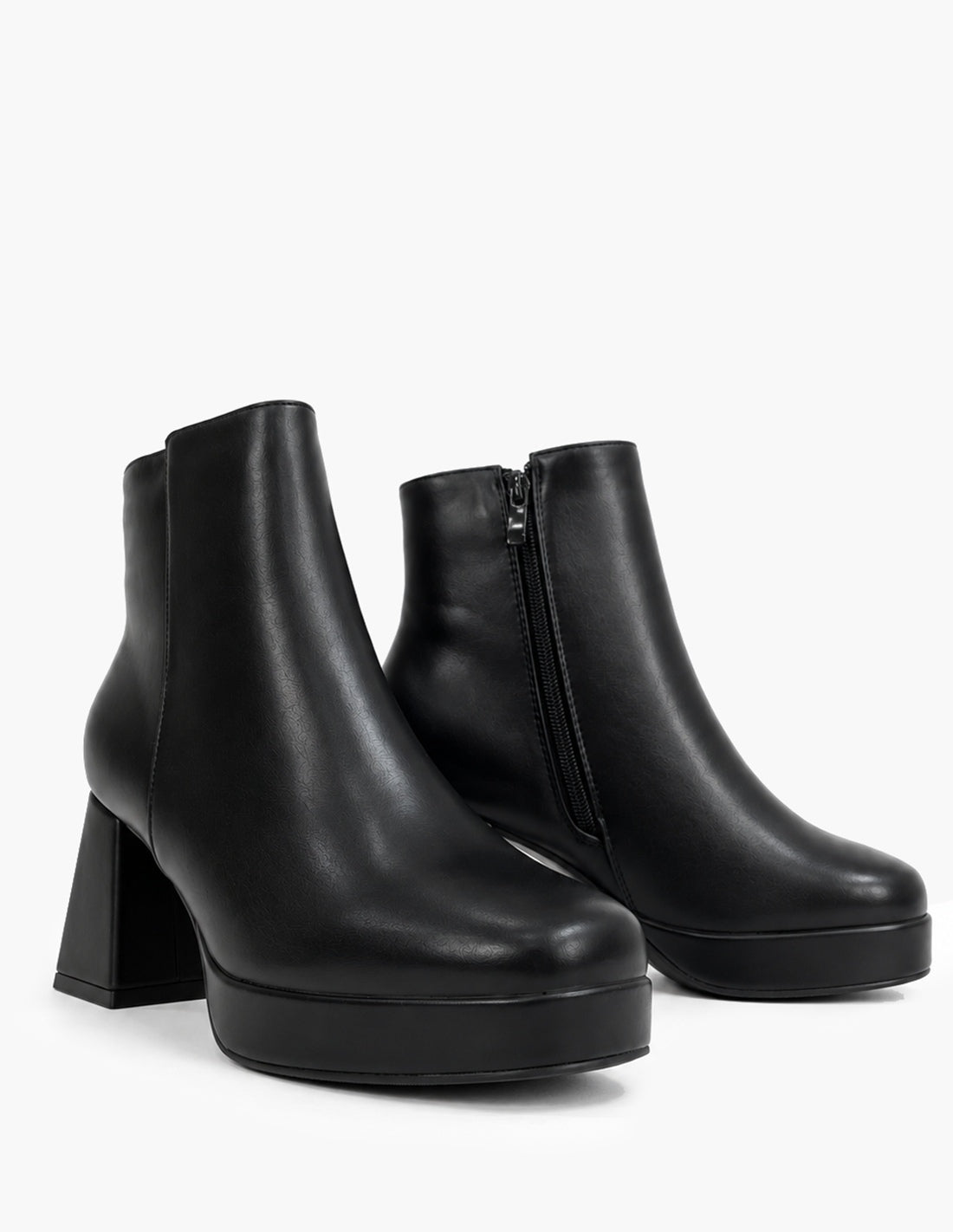 Botines Negros de Tacón Ancho y Plataforma | Mujer-3