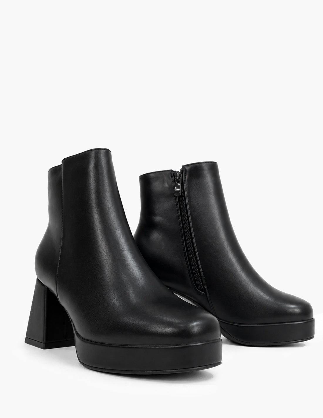 Botines Negros de Tacón Ancho y Plataforma | Mujer-4