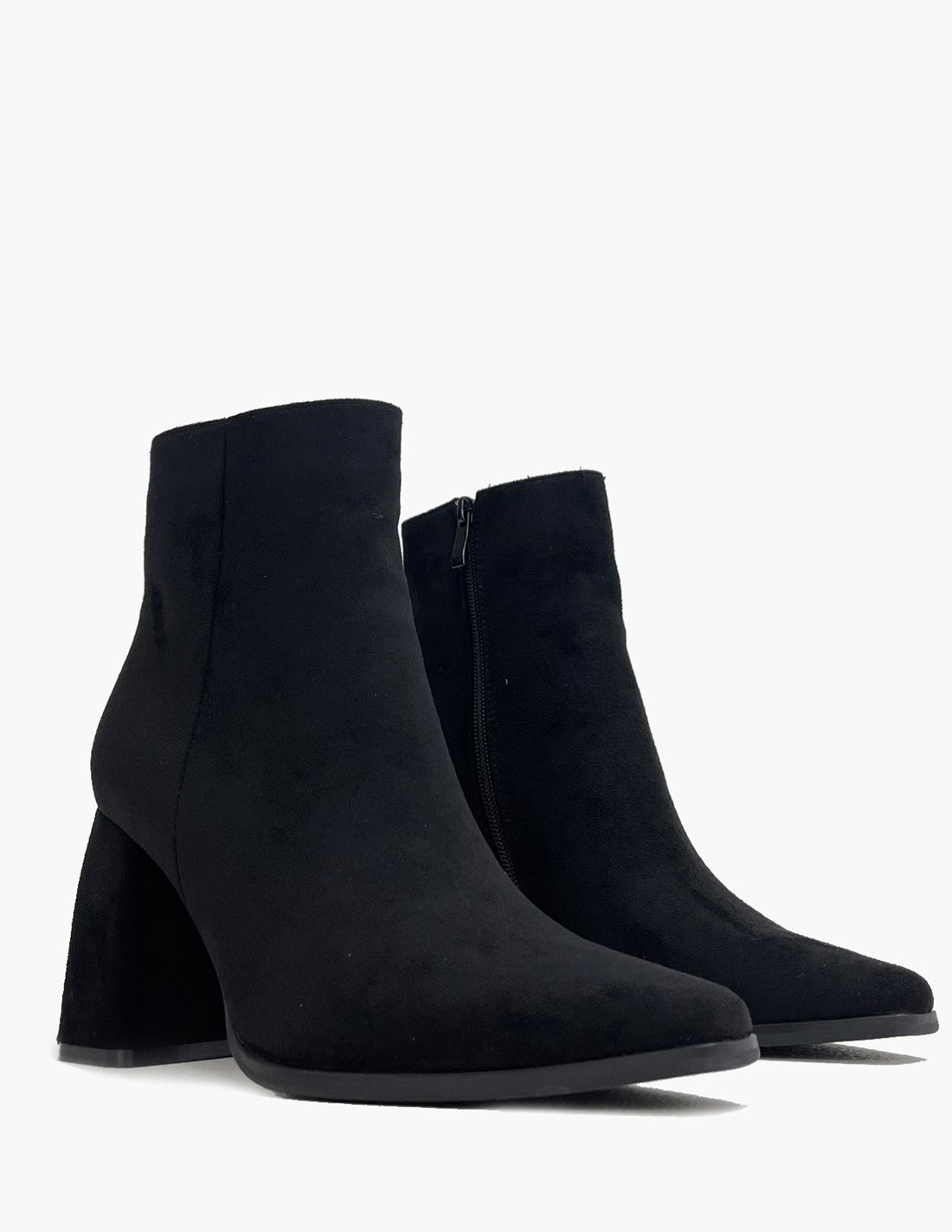 Botines negros de ante para mujer-3