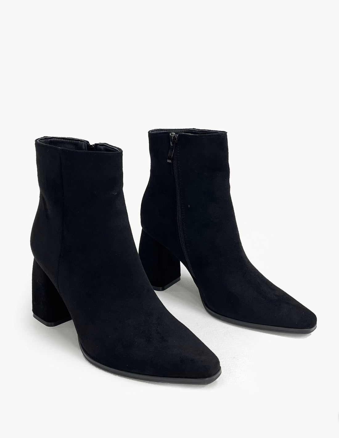 Botines negros de ante para mujer-4