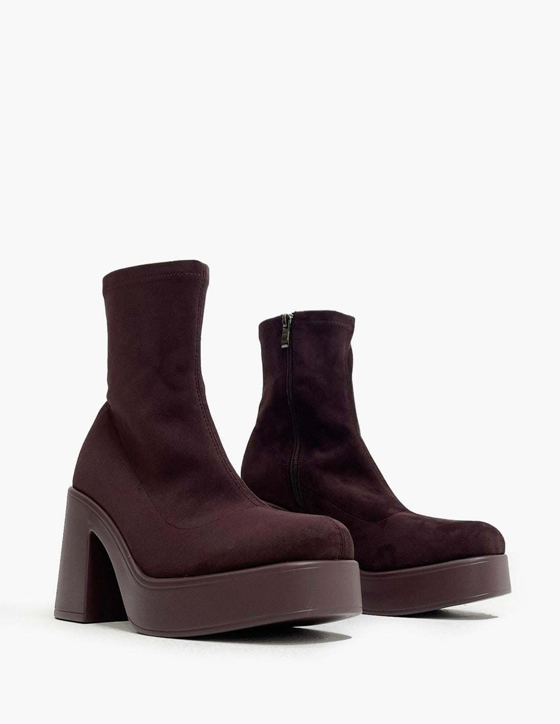 Botines de plataforma burdeos para mujer-2