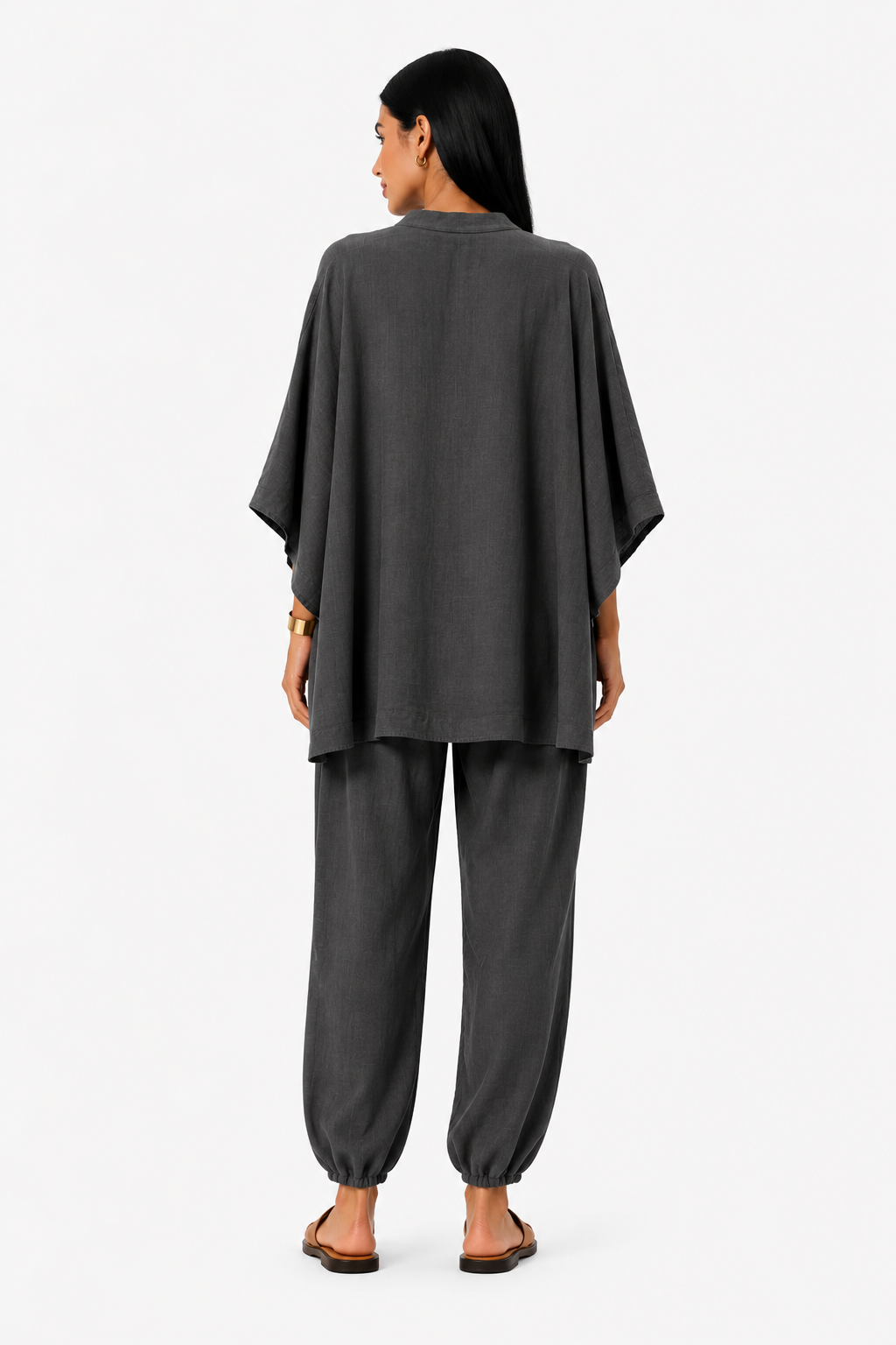 Conjunto de blusa fluida y pantalón ancho-20