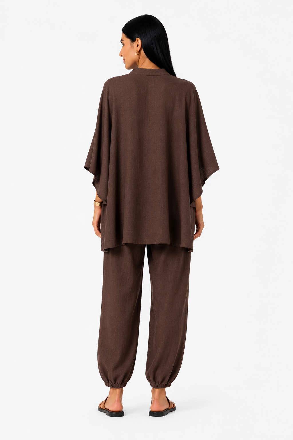 Conjunto de blusa fluida y pantalón ancho-28