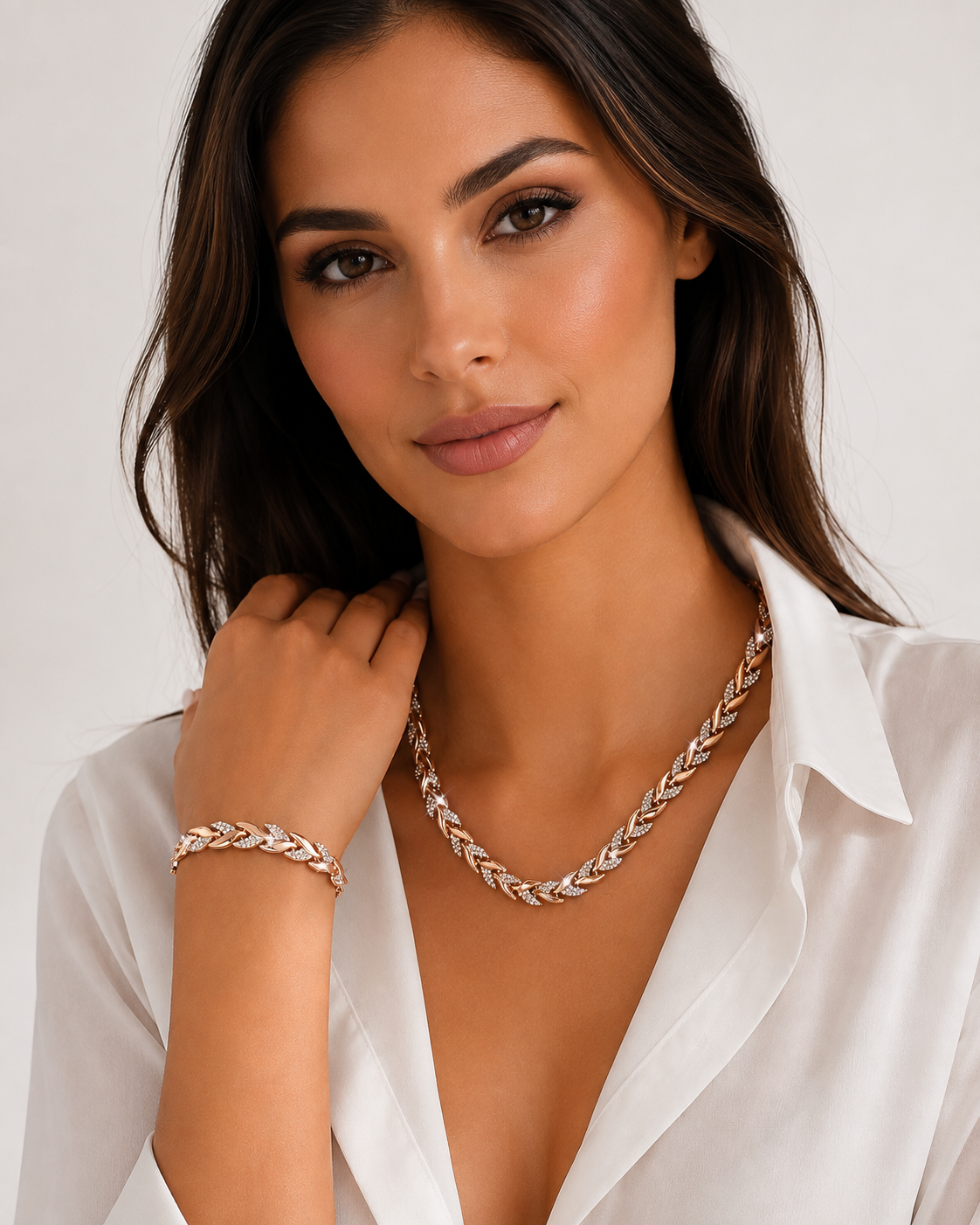 Conjunto de collar y pulsera de espiga