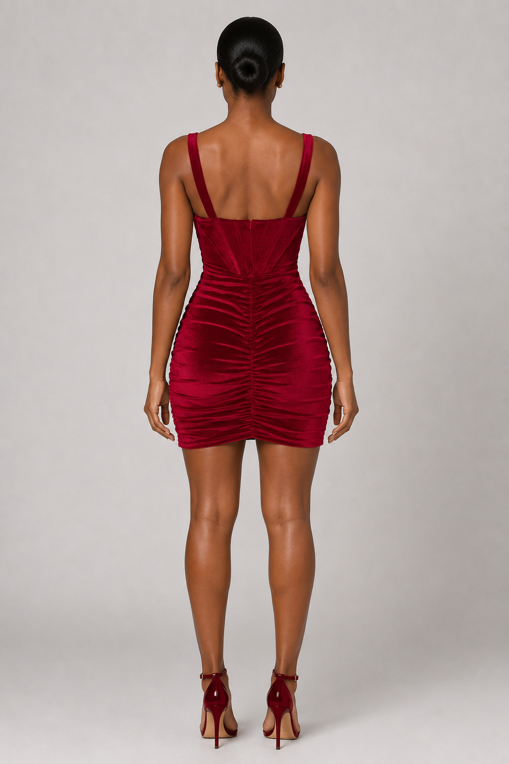VESTIDO CORSE DE TERCIOPELO BURDEOS-2