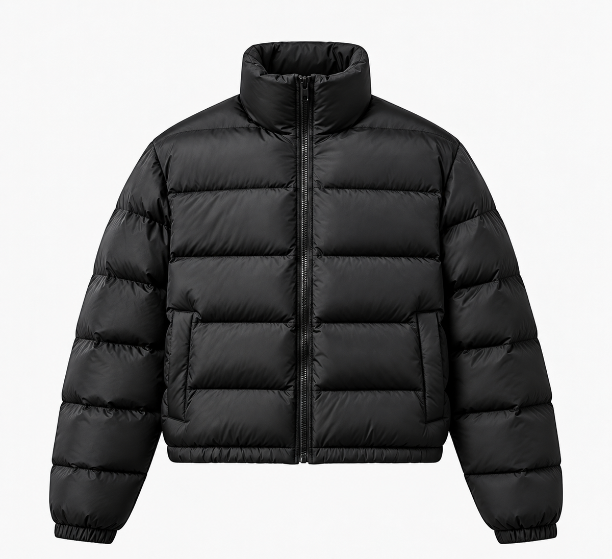 Chaqueta Acolchada Corta de Cuello Alto — Hombre-1