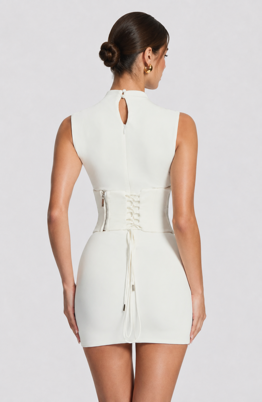 VESTIDO CORTO DE PUNTO CON CORSE CEREZA-6