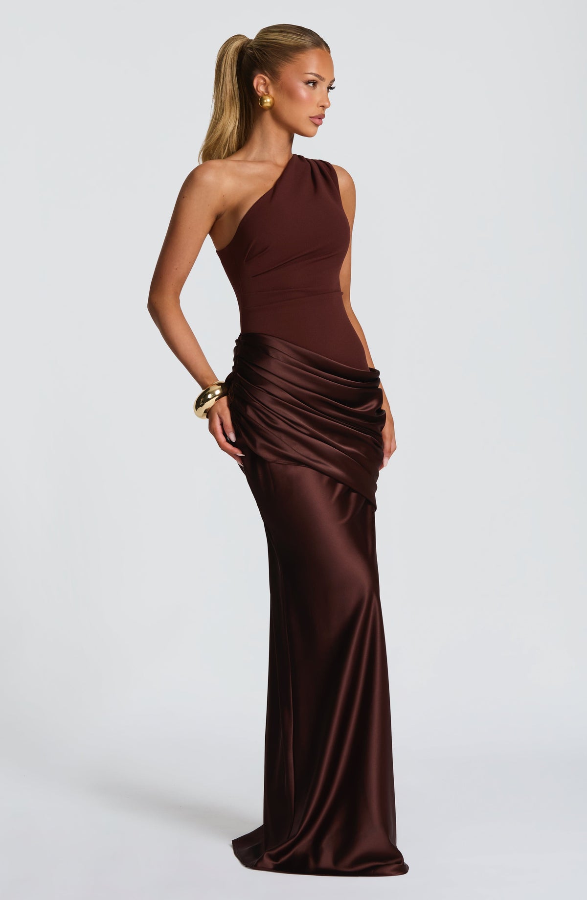 VESTIDO LARGO ASIMETRICO DE SATEN AZUL CLARO-8
