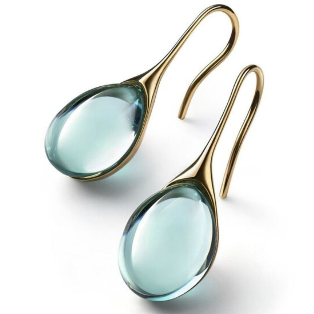 Pendientes largos con cristales verdes-3