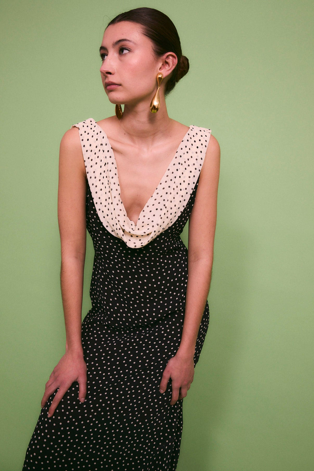Vestido Idra de lunares negro