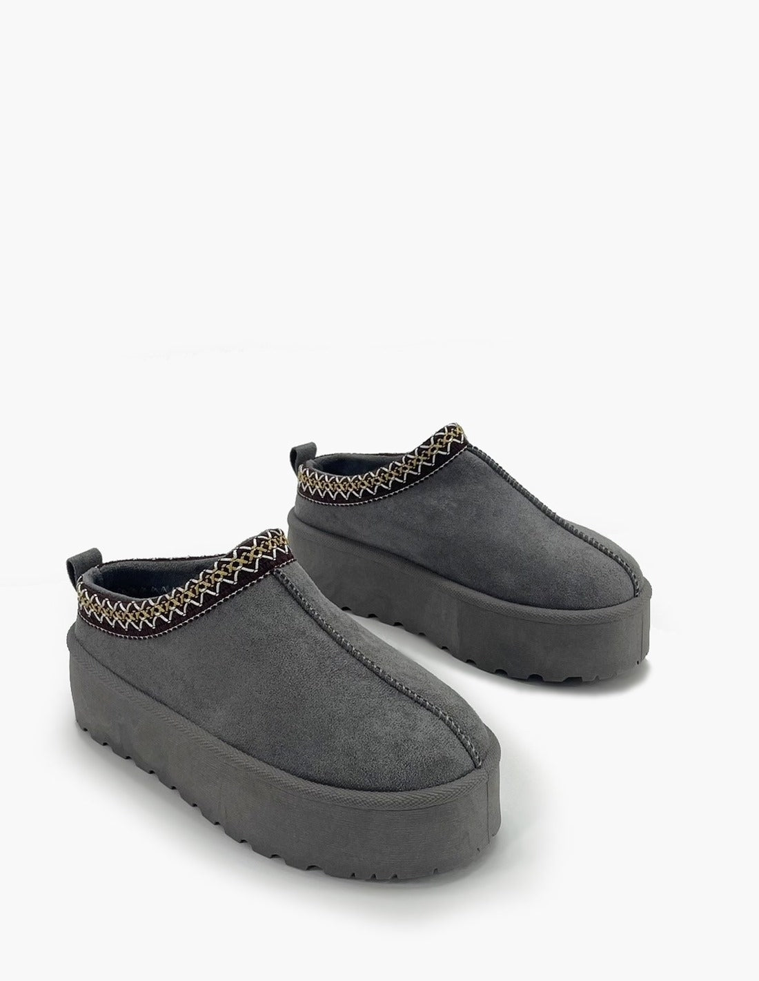 Zueco - Bota de pelo de caña baja gris-3