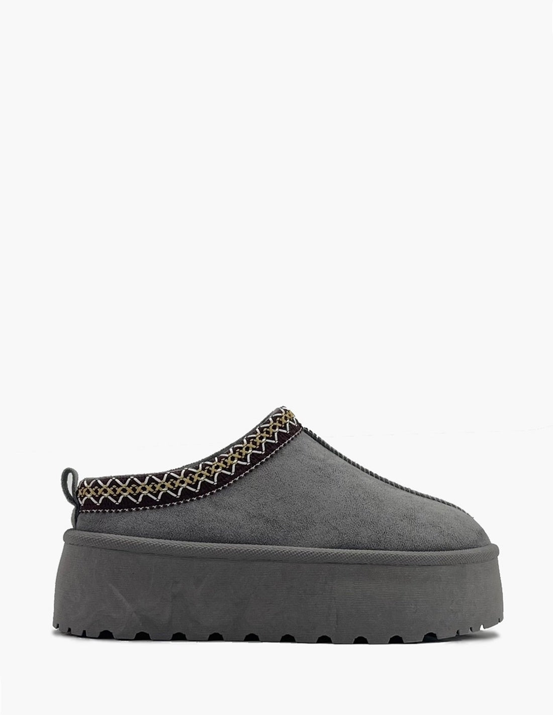 Zueco - Bota de pelo de caña baja gris