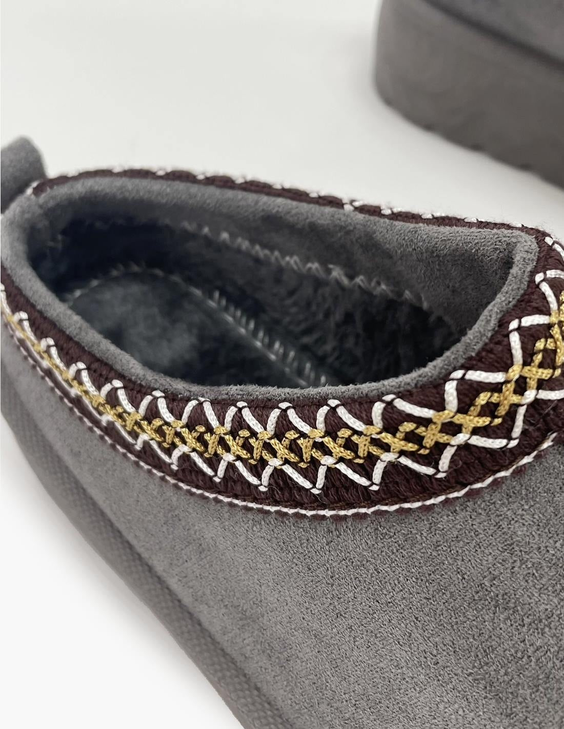 Zueco - Bota de pelo de caña baja gris-5