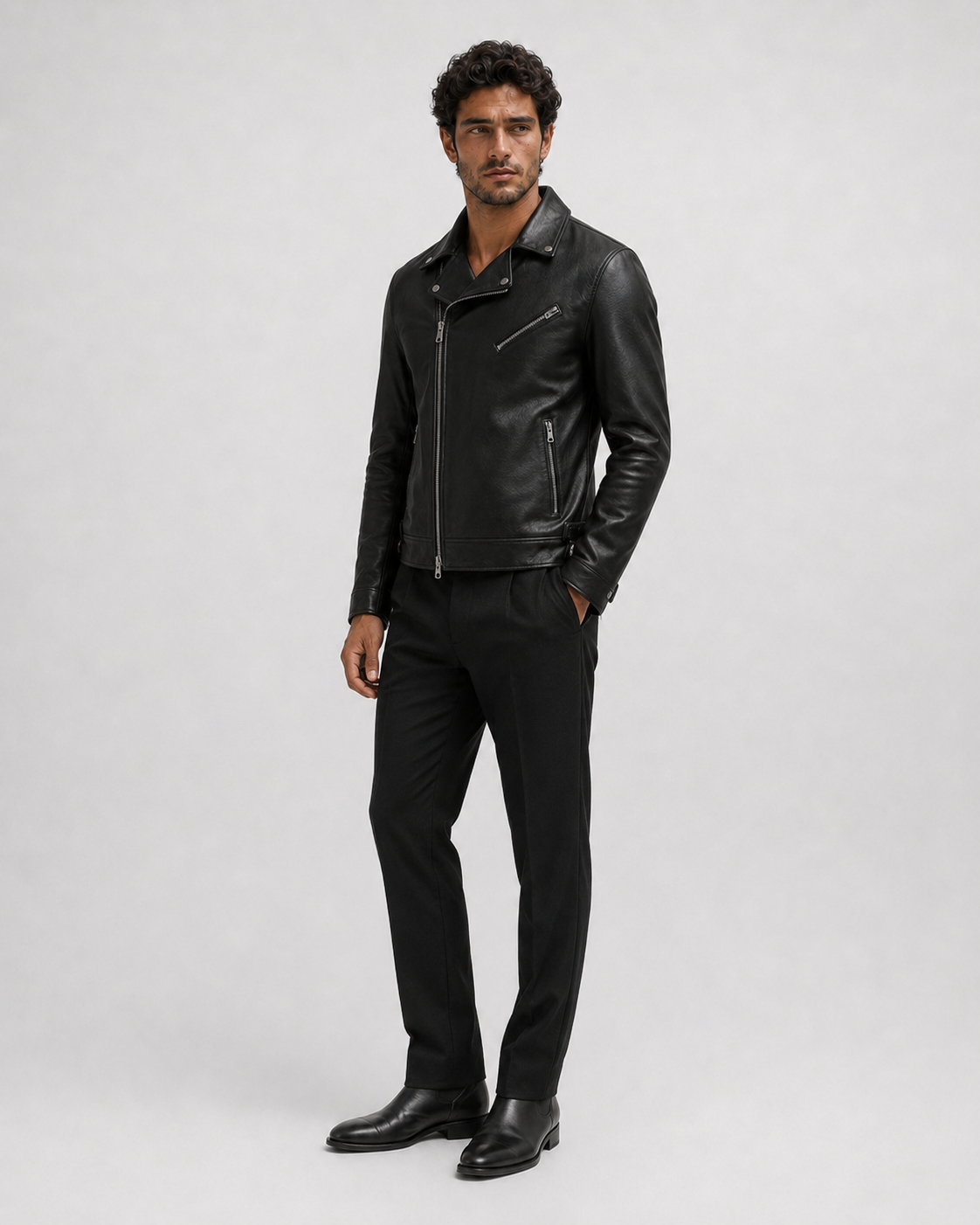 Cazadora Biker de Piel — Hombre-3