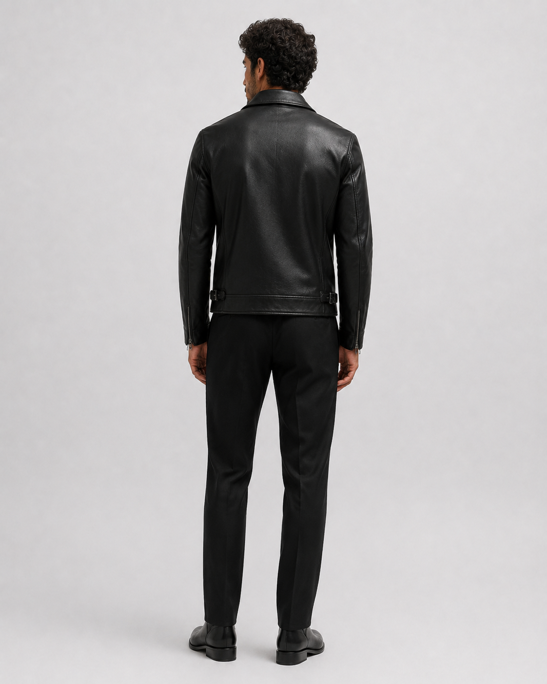 Cazadora Biker de Piel — Hombre-4