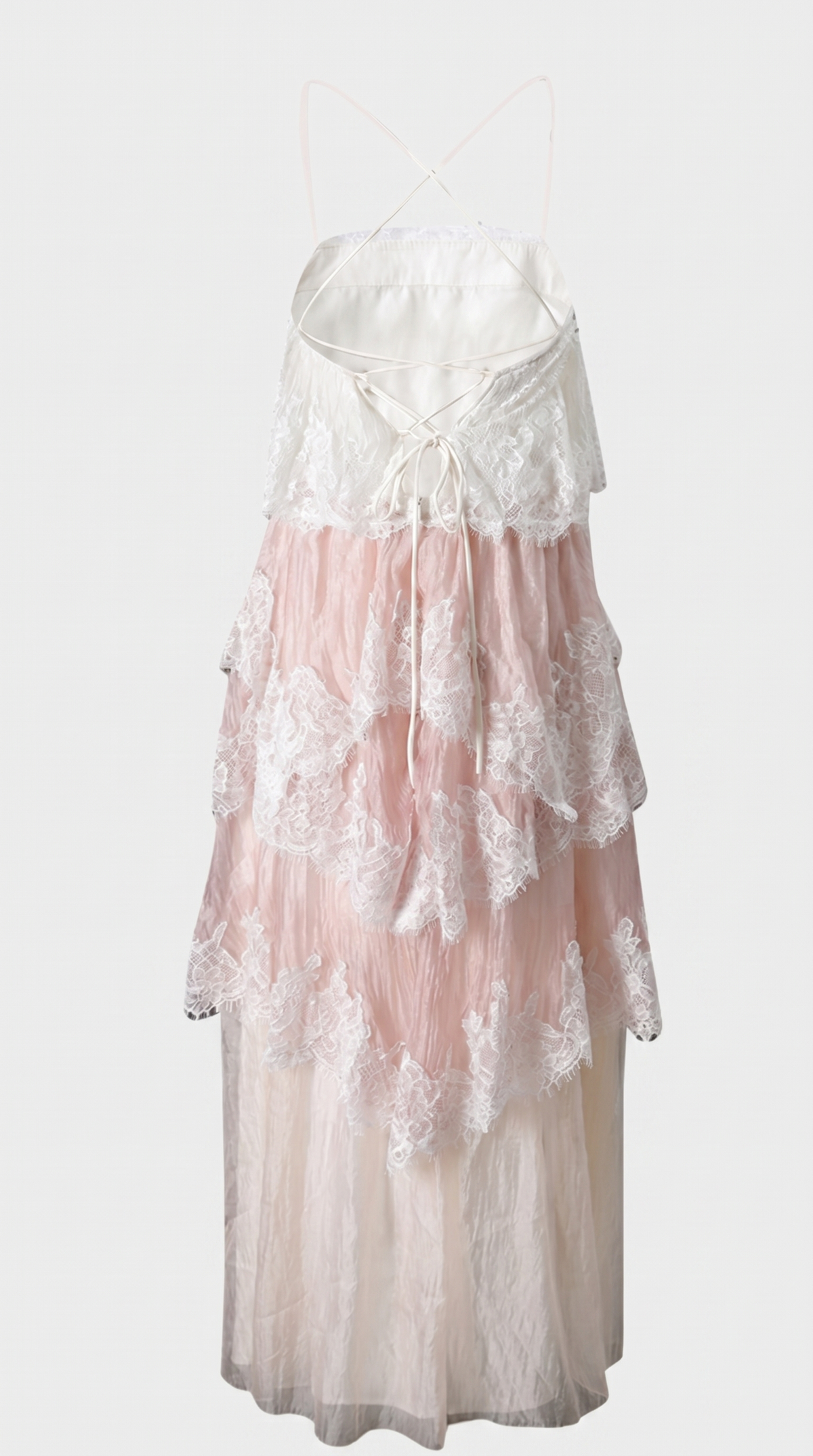 VESTIDO DE GALA DE ENCAJE Y ORGANZA-5
