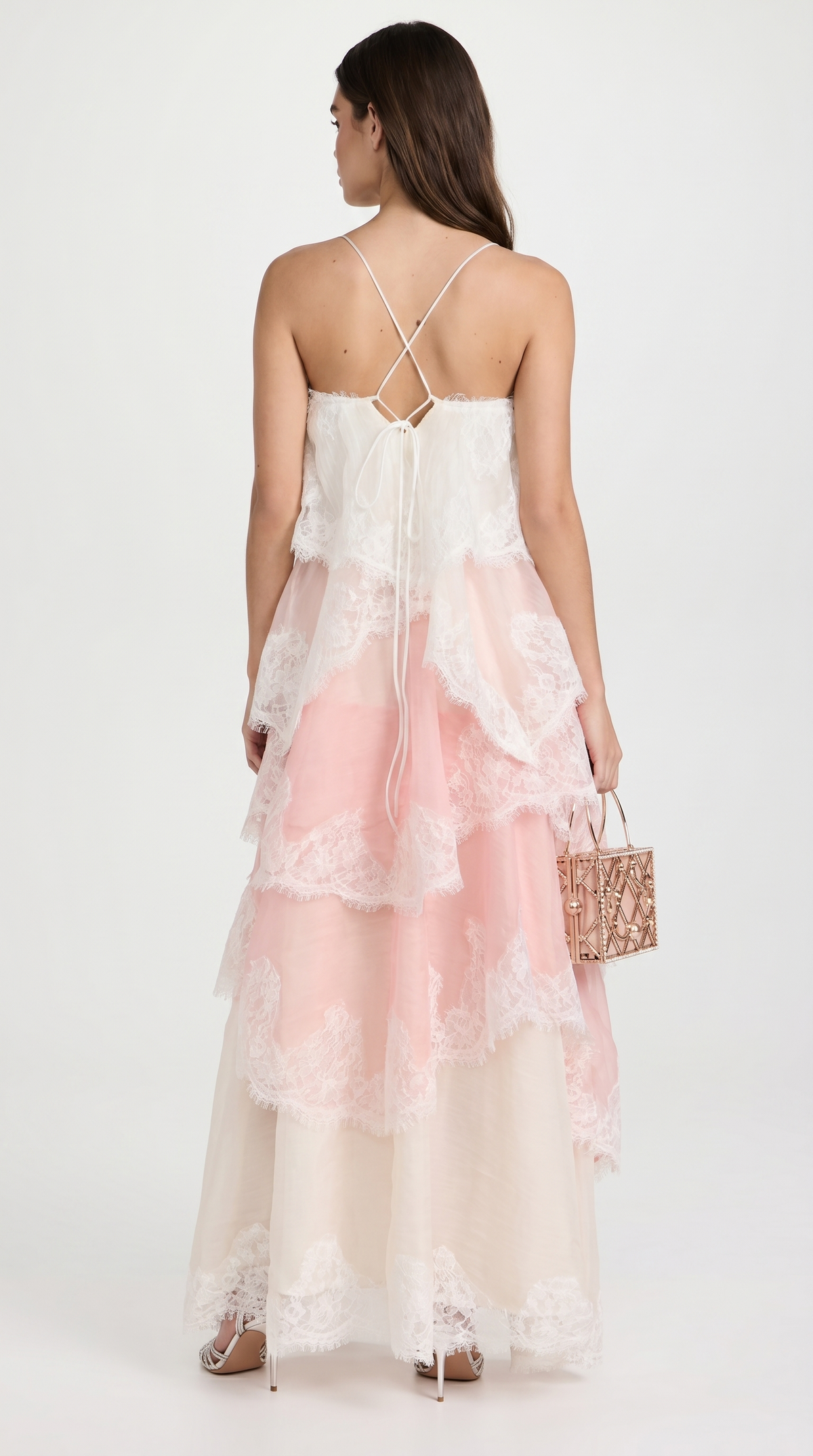 VESTIDO DE GALA DE ENCAJE Y ORGANZA-2