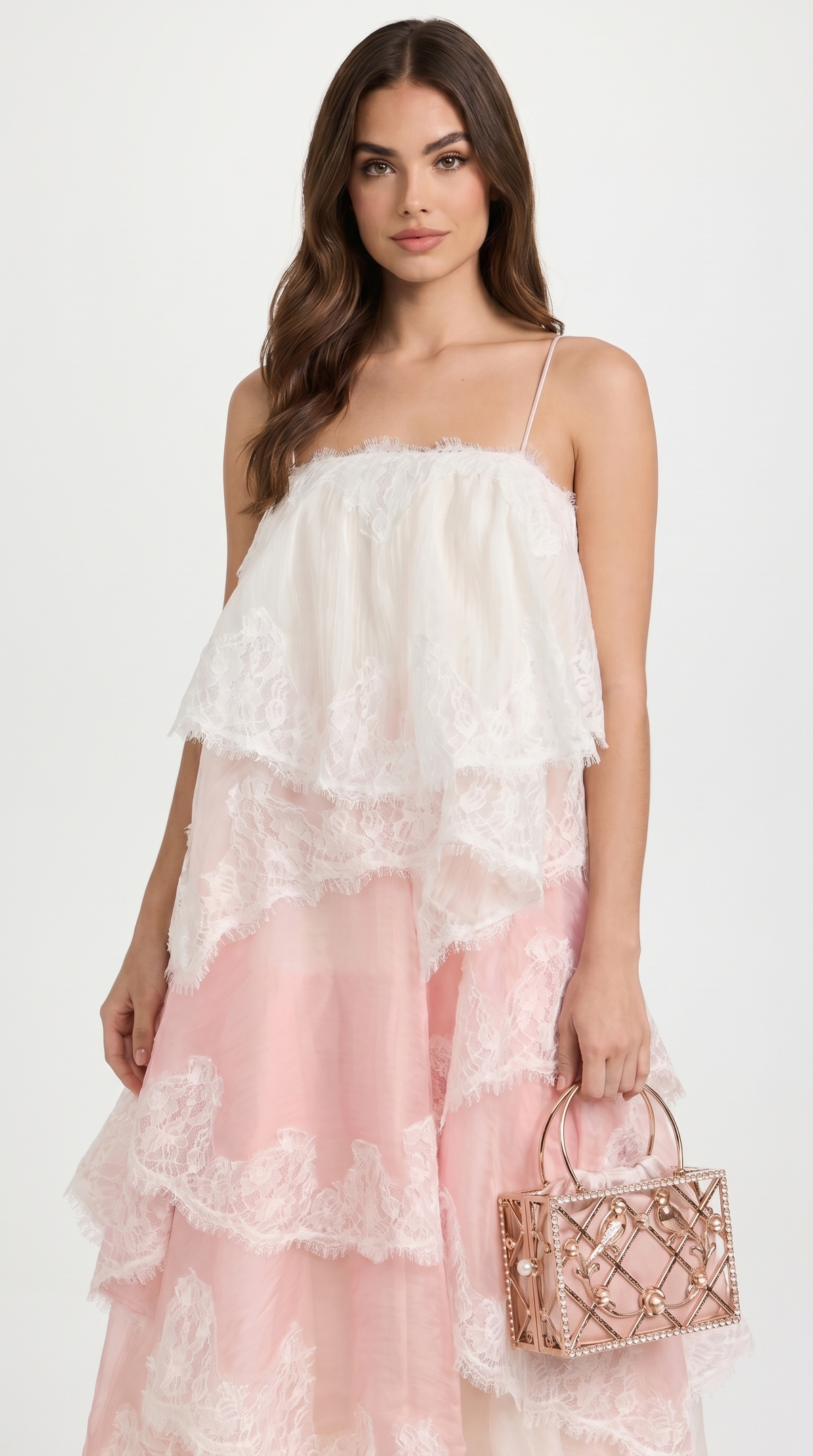 VESTIDO DE GALA DE ENCAJE Y ORGANZA-3
