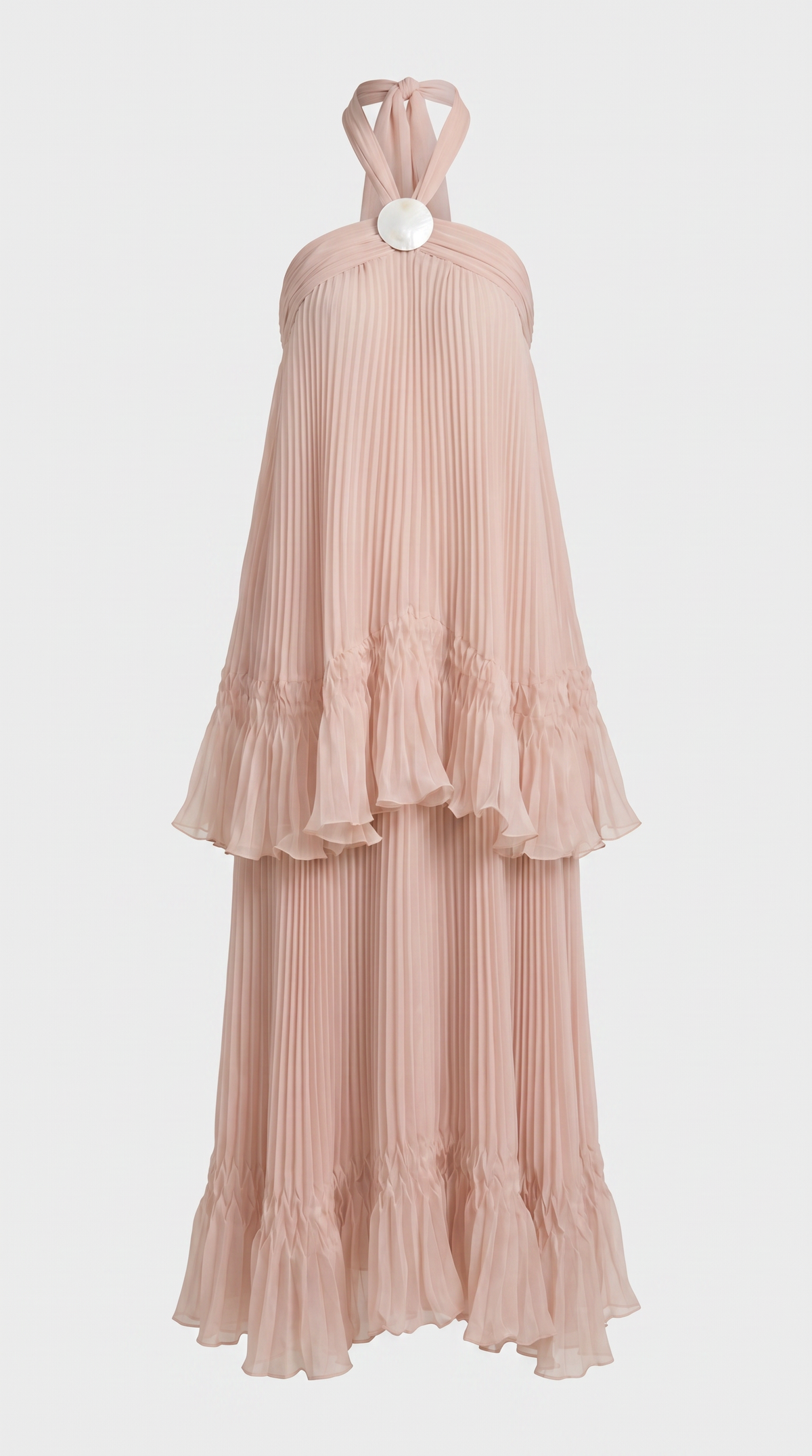 VESTIDO DE GALA HALTER PLISADO-4