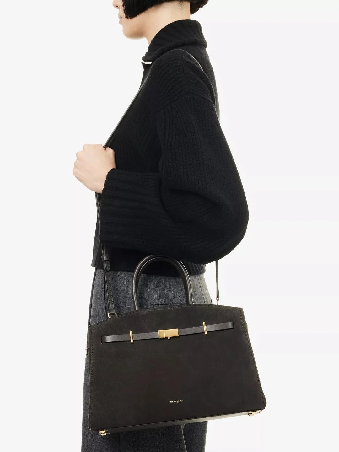 Amélisse - Elegante bolso de mano midi de piel-11