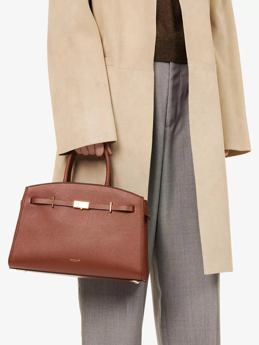 Amélisse - Elegante bolso de mano midi de piel-7