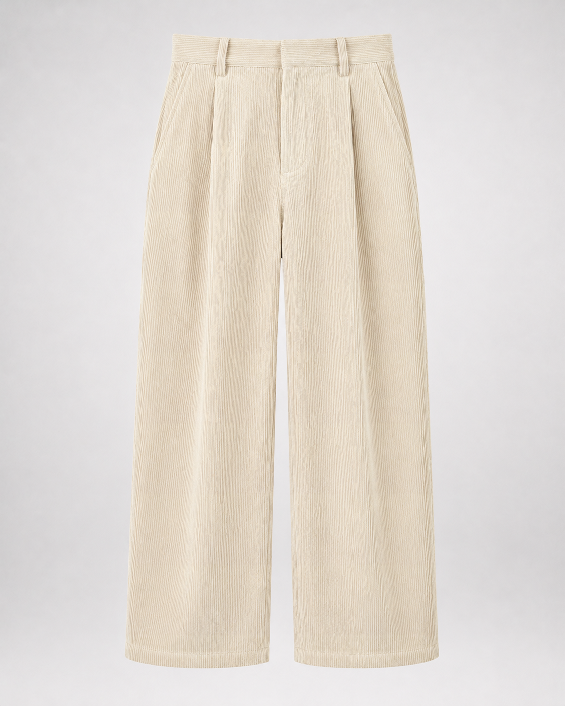 Pantalón Wide Leg de Pana con Pinzas-10