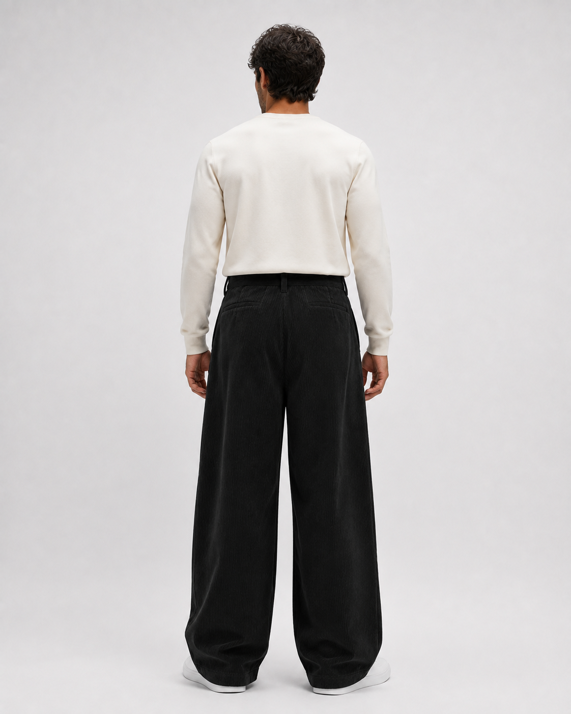 Pantalón Wide Leg de Pana con Pinzas-4